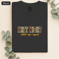 Embroidered Knit Night Stitch Sip Repeat Shirt