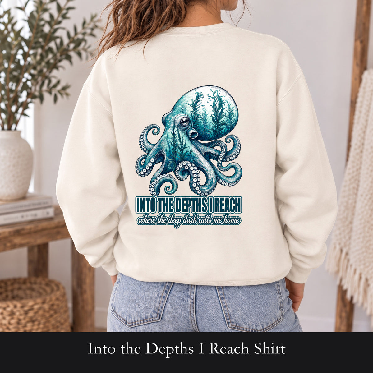 Into the Depths I Reach Shirt, Octopus Double Exposure Tee, Ocean Diver Sea Life Gift, Nautical Marine Sweatshirt