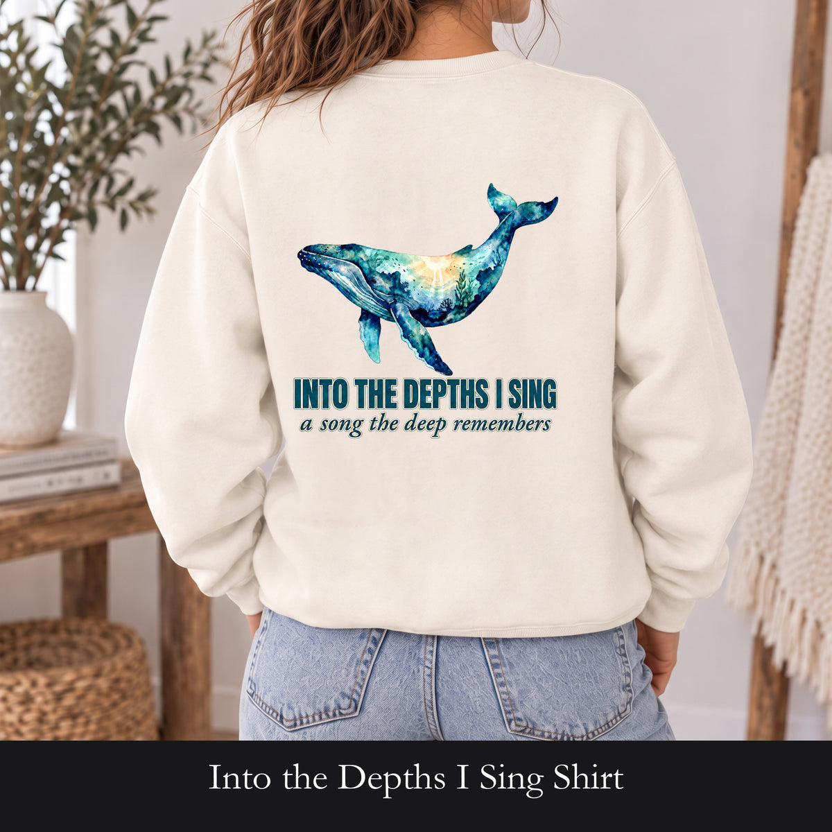 Into the Depths I Sing Shirt, Humpback Whale Double Exposure Tee, Ocean Lover Marine Life Gift, Nautical Sweatshirt