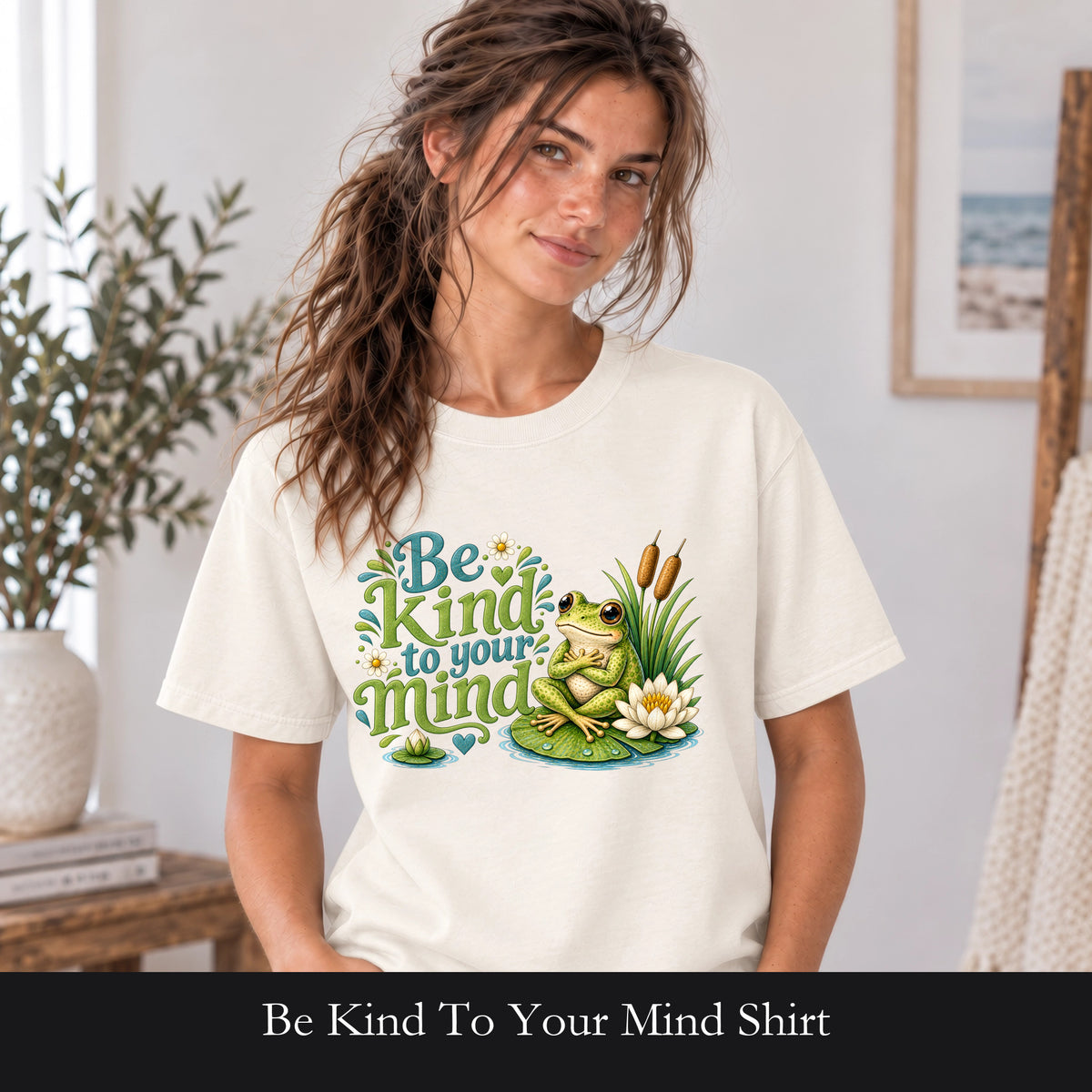 Be Kind To Your Mind Shirt, Cute Frog Tee, Mental Health Awareness Gift, Kawaii Frog Shirt