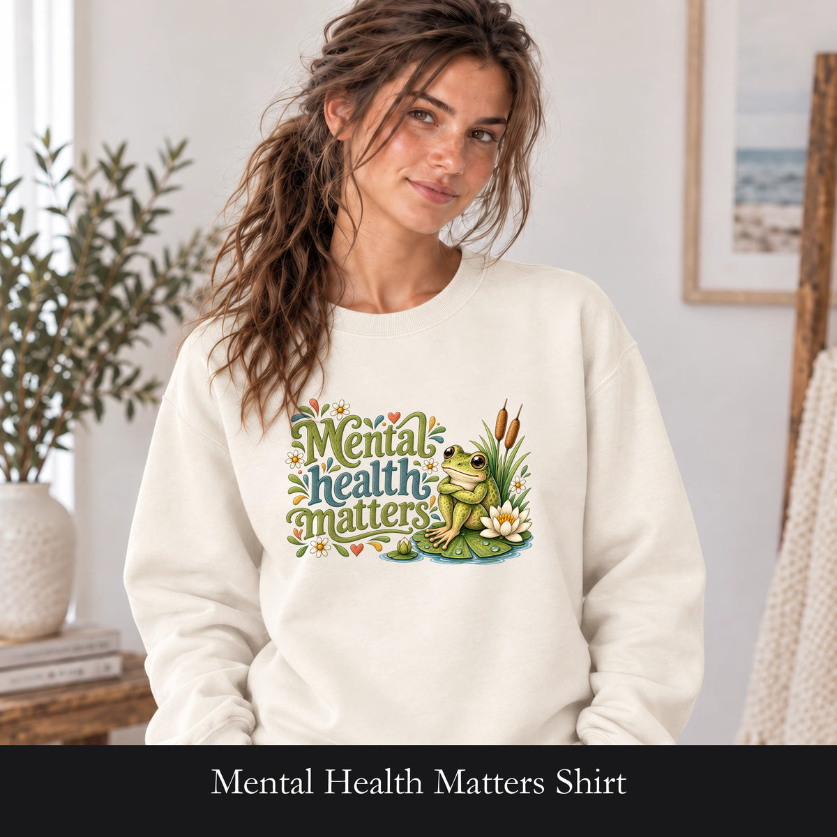 Mental Health Matters Shirt, Cute Frog Tee, Mental Health Awareness Gift, Kawaii Frog Sweatshirt