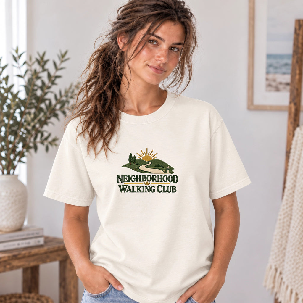 Neighborhood Hiking Club Graphic Shirt | Faux Embroidery