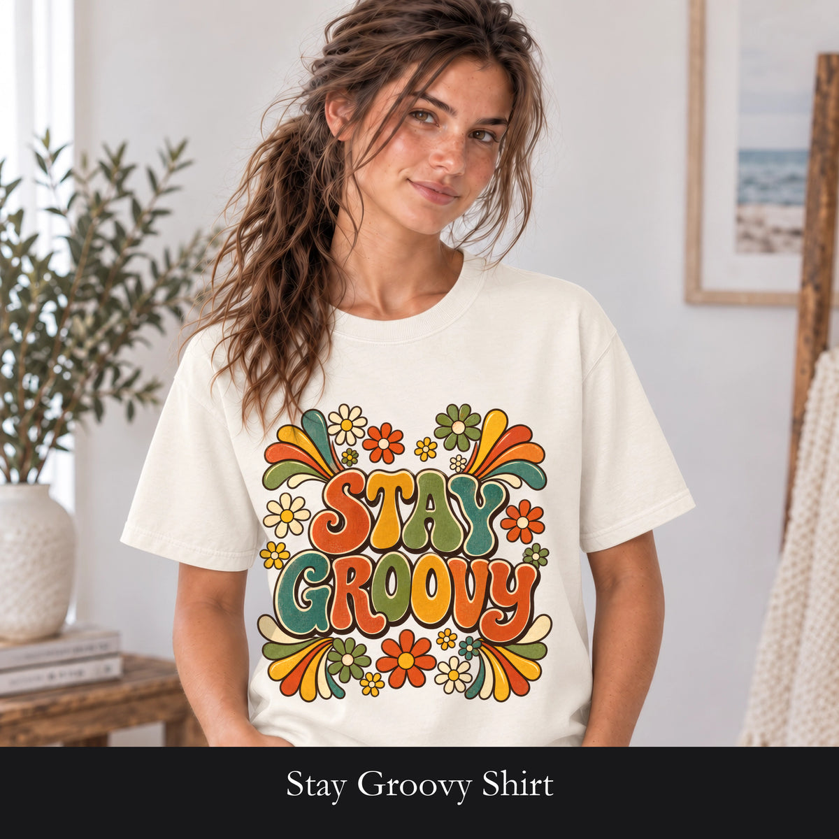 Stay Groovy Shirt, Retro 70s Tee, Groovy Aesthetic Gift, Positive Vibes Sweatshirt
