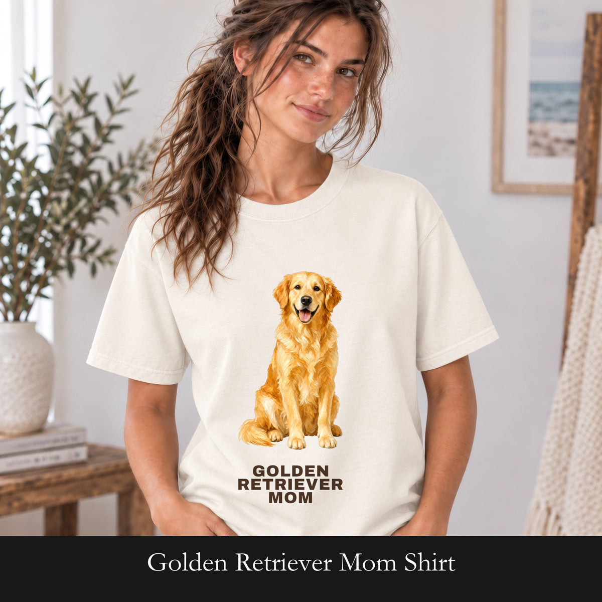Golden Retriever Mom Shirt, Painterly Golden Dog Mom Tee, Cute Golden Lover Gift, Dog Owner Sweatshirt for Her