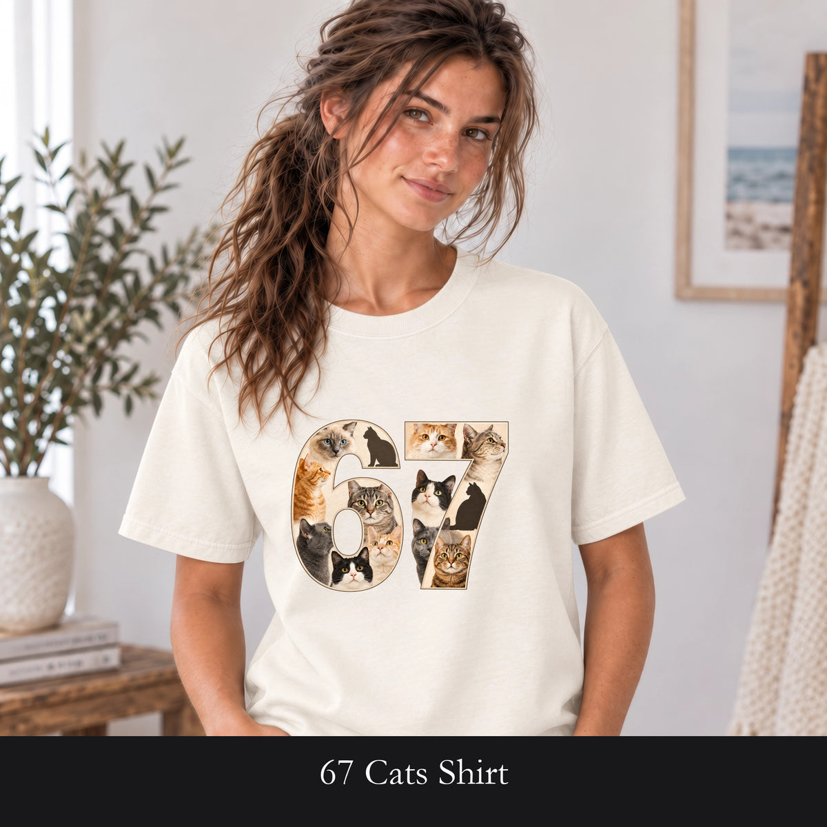 67 Cats Shirt, Funny 67 Meme Cat Tee, Trendy Cat Number Gift, Cat Lover Sweatshirt
