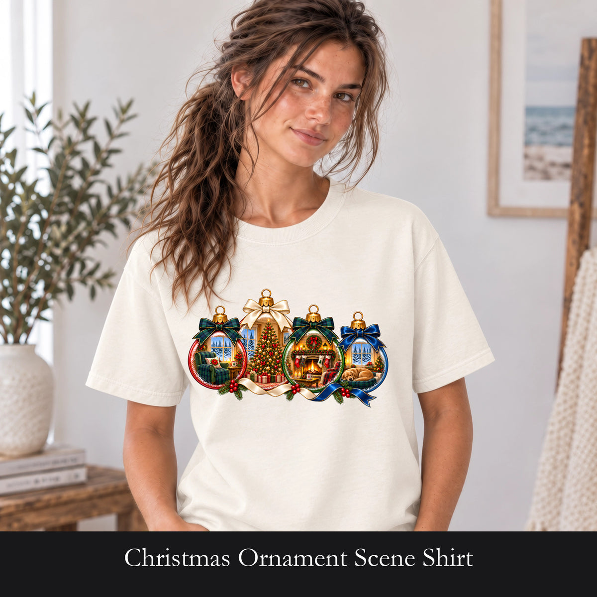 Christmas Ornament Scene Shirt | Holiday Bauble Tee