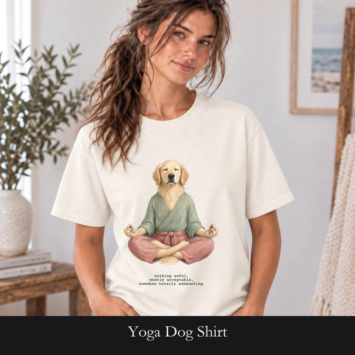 Yoga Dog Shirt, Namaste Zen Dog Tee, Funny Meditation Dog Mom Gift, Painterly Dog Lover Sweatshirt