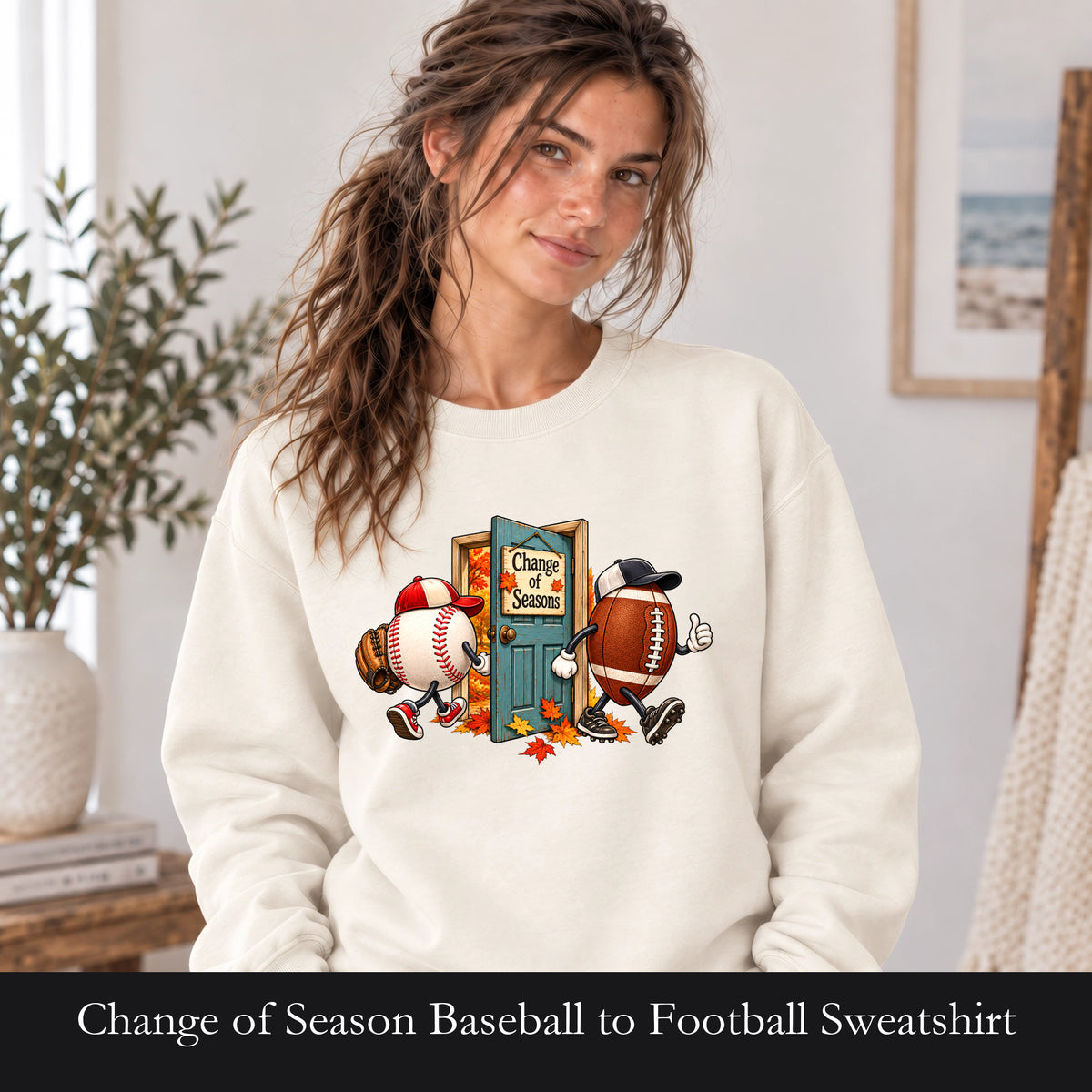 Change of Season Baseball to Football Sweatshirt | Fall Sports