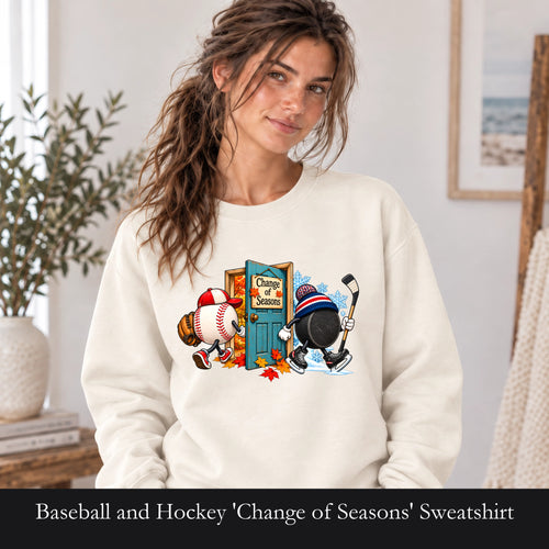 Baseball and Hockey 'Change of Seasons' Sweatshirt | Sports Autumn Winter Design