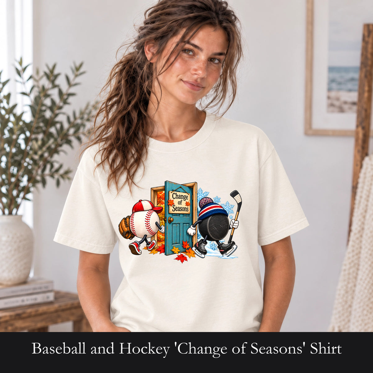 Baseball and Hockey 'Change of Seasons' Shirt | Sports Autumn Winter Design