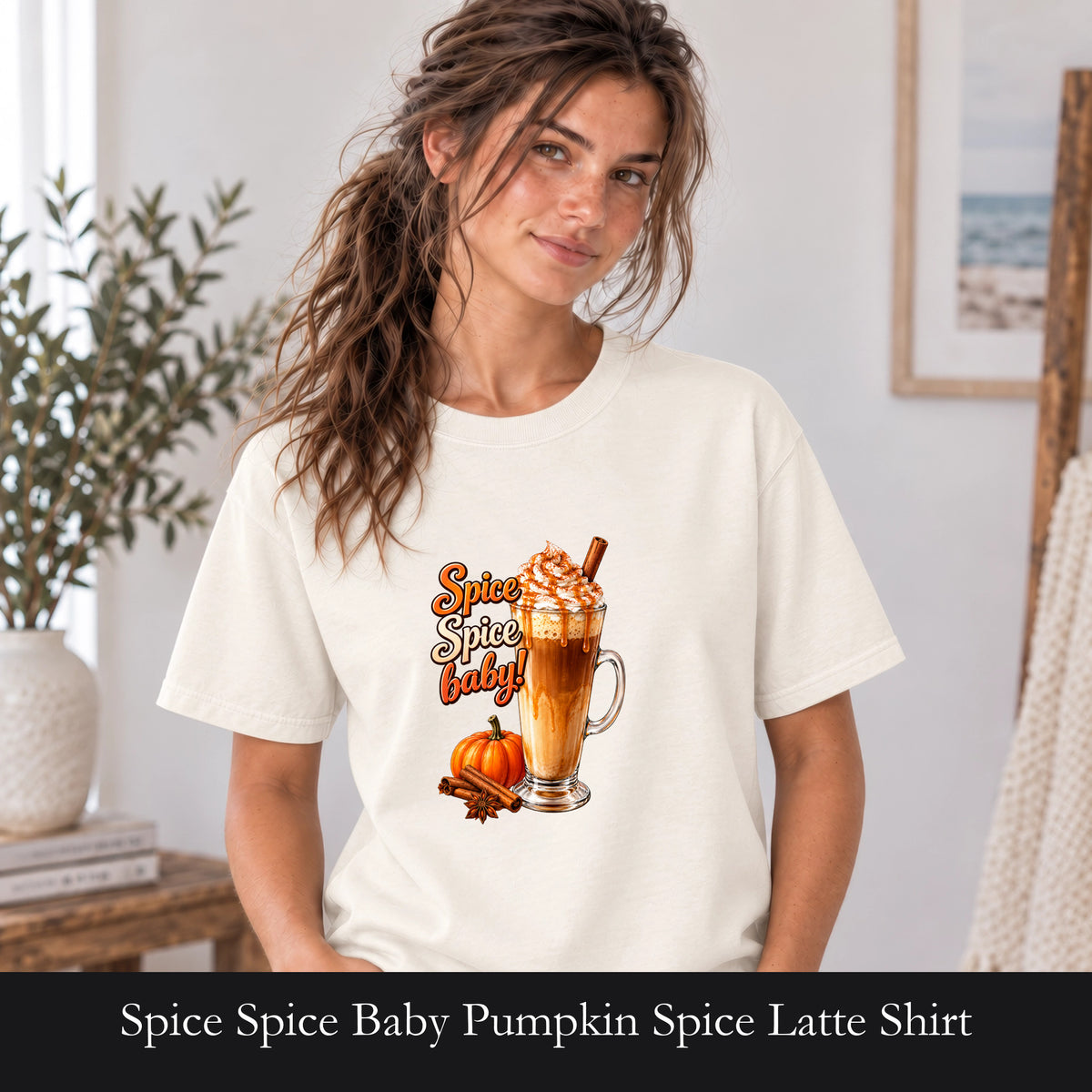 Spice Spice Baby Pumpkin Spice Latte Shirt | Fall Coffee Tee