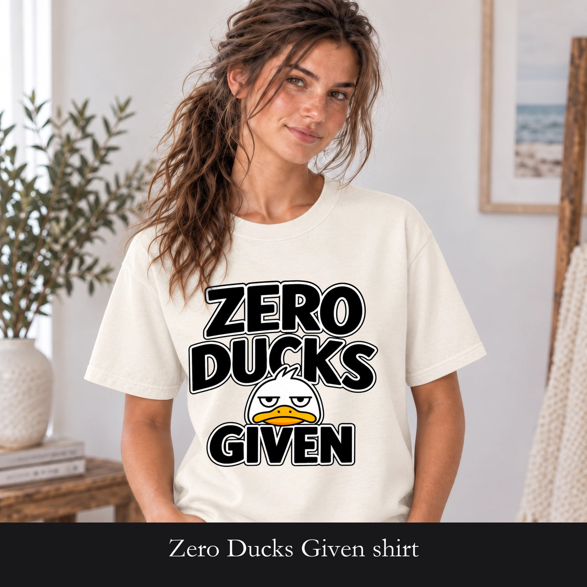 Zero Ducks Given shirt | Funny duck illustration, sarcastic slogan